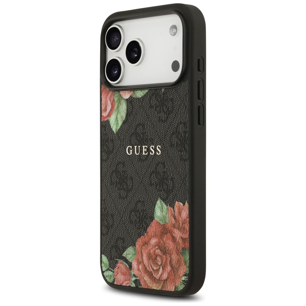 Guess 4G Flowers Print MagSafe case for iPhone 17 Pro - blackeng