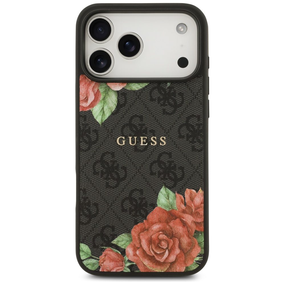 Guess 4G Flowers Print MagSafe case for iPhone 17 Pro - blackeng