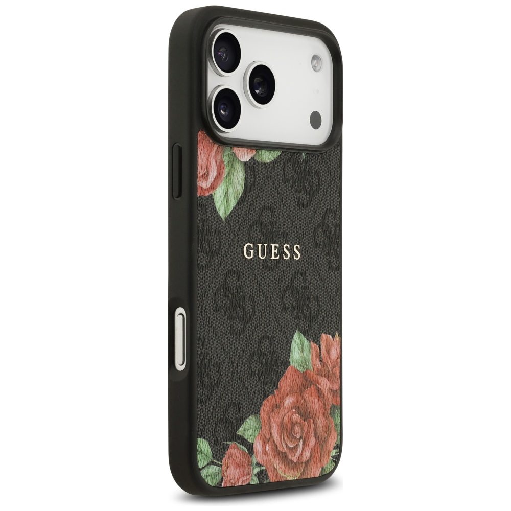 Guess 4G Flowers Print MagSafe case for iPhone 17 Pro - blackeng