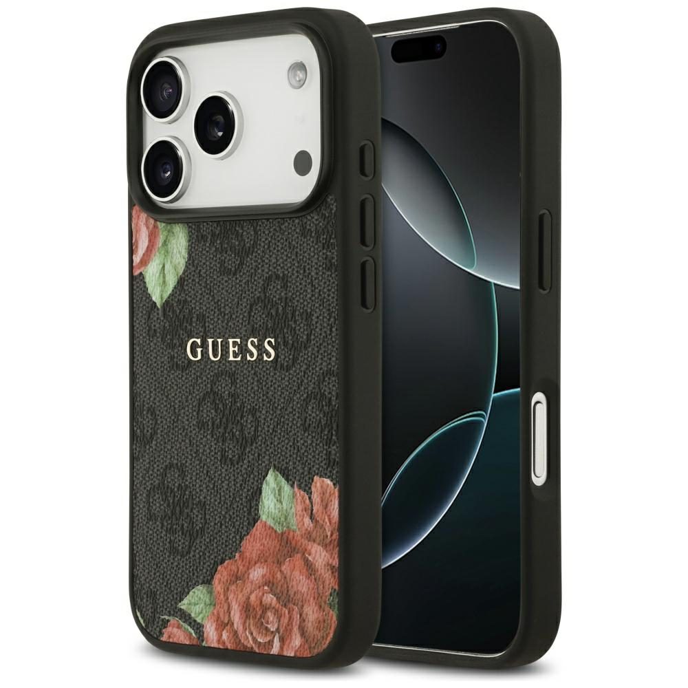 200744_1 Guess 4G Flowers Print MagSafe case for iPhone 17 Pro Max - blackeng