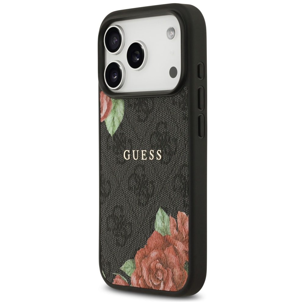 200744_2 Guess 4G Flowers Print MagSafe case for iPhone 17 Pro Max - blackeng