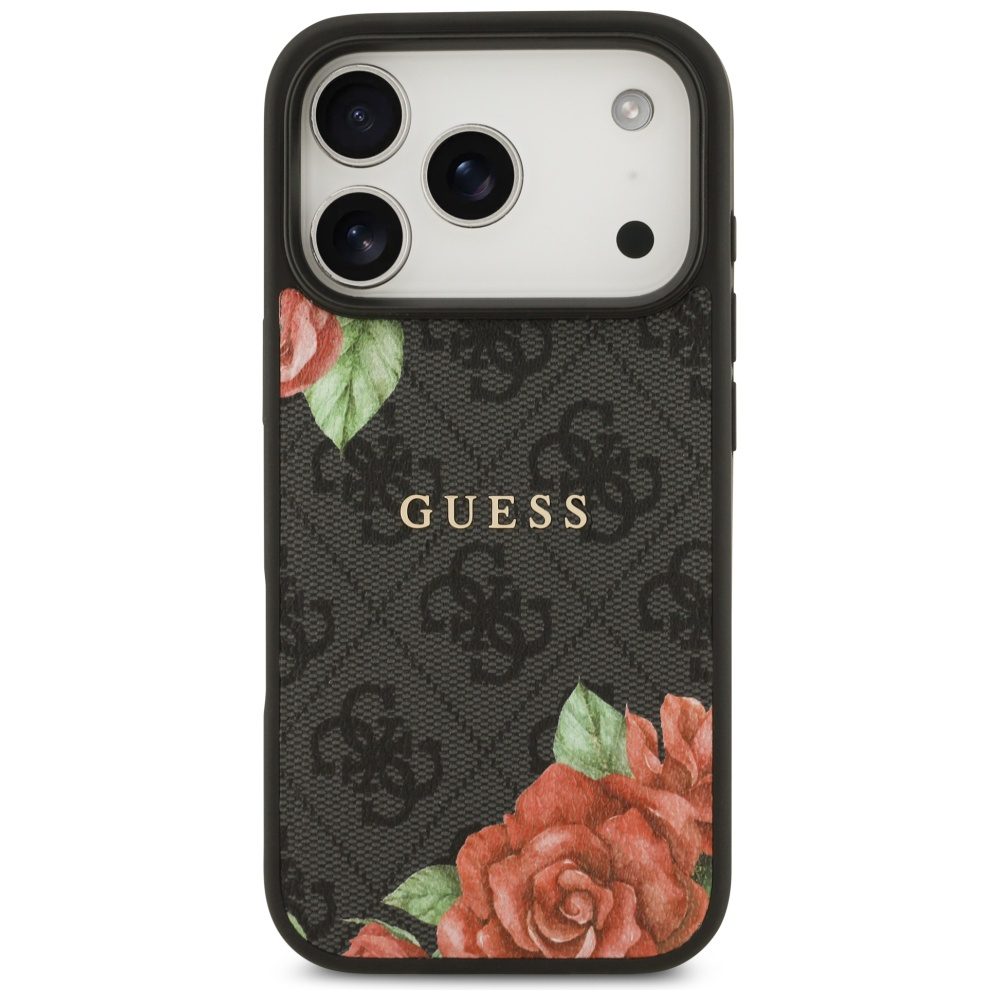 200744_3 Guess 4G Flowers Print MagSafe case for iPhone 17 Pro Max - blackeng