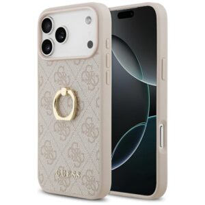 Guess 4G Ring Stand Case for iPhone 17 Pro Max - Pinkeng