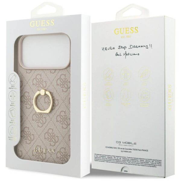 200749_8 Guess 4G Ring Stand Case for iPhone 17 Pro Max - Pinkeng