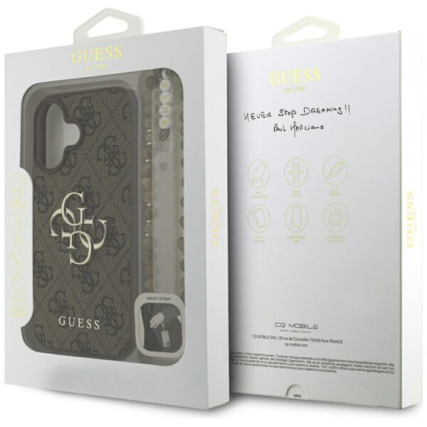 Guess 4G Strap 4G Classic Logo Case for iPhone 16 - Browneng