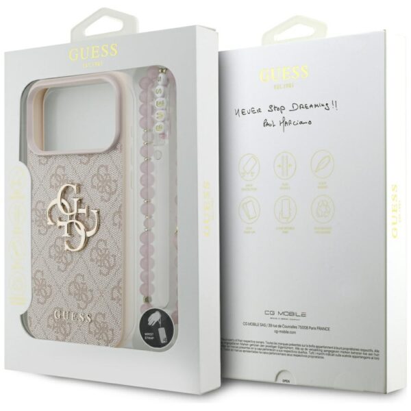 Guess 4G Strap 4G Classic Logo Case for iPhone 17 Pro Max - Pinkeng