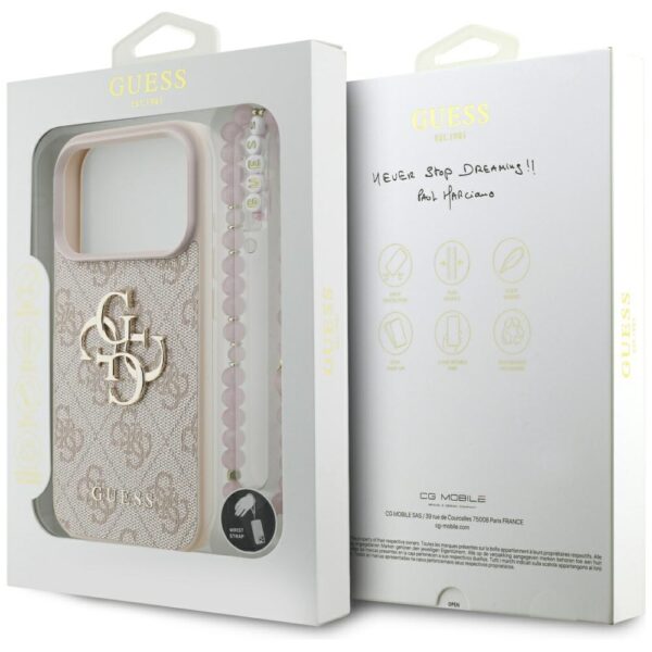 Guess 4G Strap 4G Classic Logo Case for iPhone 17 Pro - Pinkeng
