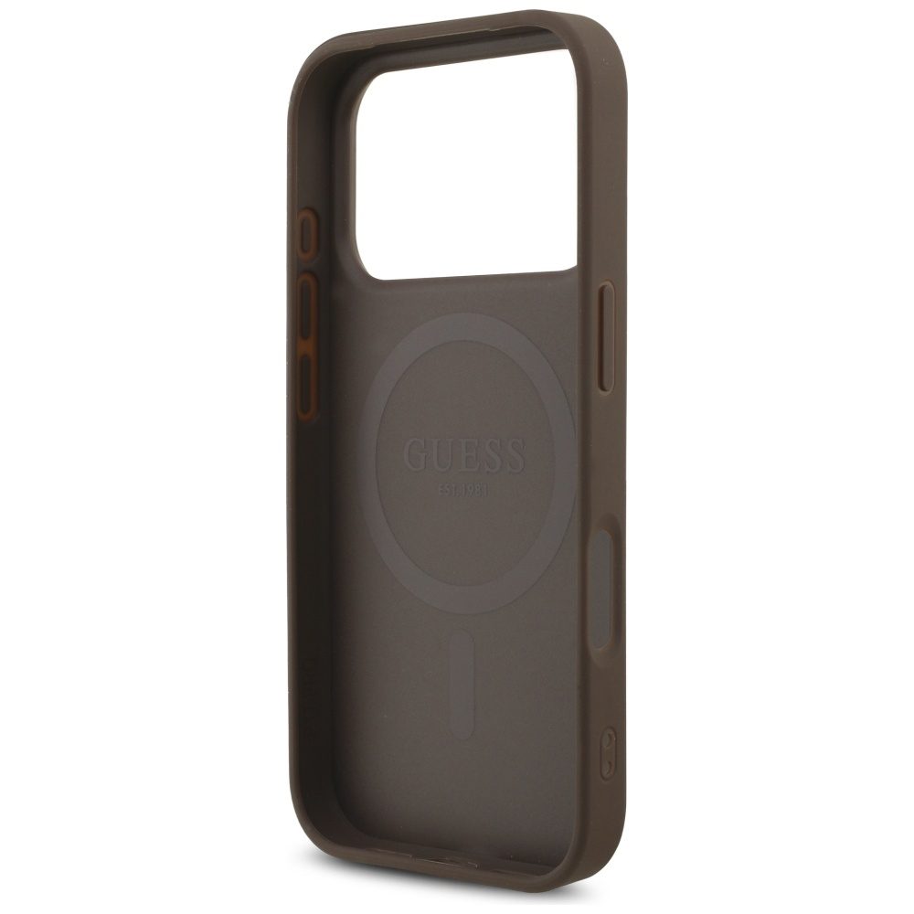 Guess 4G Strap Triangle Logo MagSafe case for iPhone 17 Pro - browneng