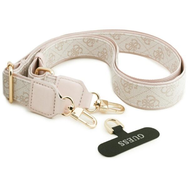 200763_8 Guess 4G Strass Logo & Big Strap Metal Buttons MagSafe Case for iPhone 17 Pro Max - Pinkeng
