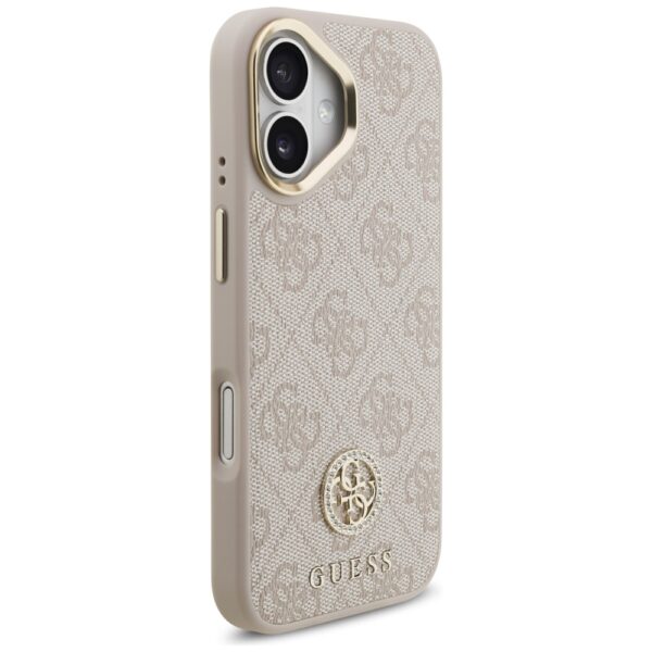200765_4 Guess 4G Strass Logo & Big Strap Metal Buttons MagSafe Case for iPhone 17 - Pinkeng
