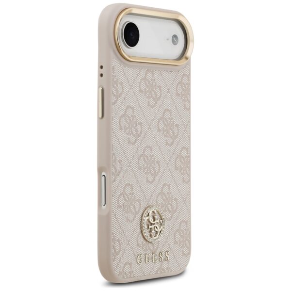 200766_4 Guess 4G Strass Logo & Big Strap Metal Buttons MagSafe Case for iPhone Air - Pinkeng