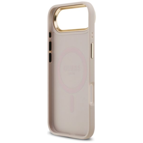 200766_7 Guess 4G Strass Logo & Big Strap Metal Buttons MagSafe Case for iPhone Air - Pinkeng