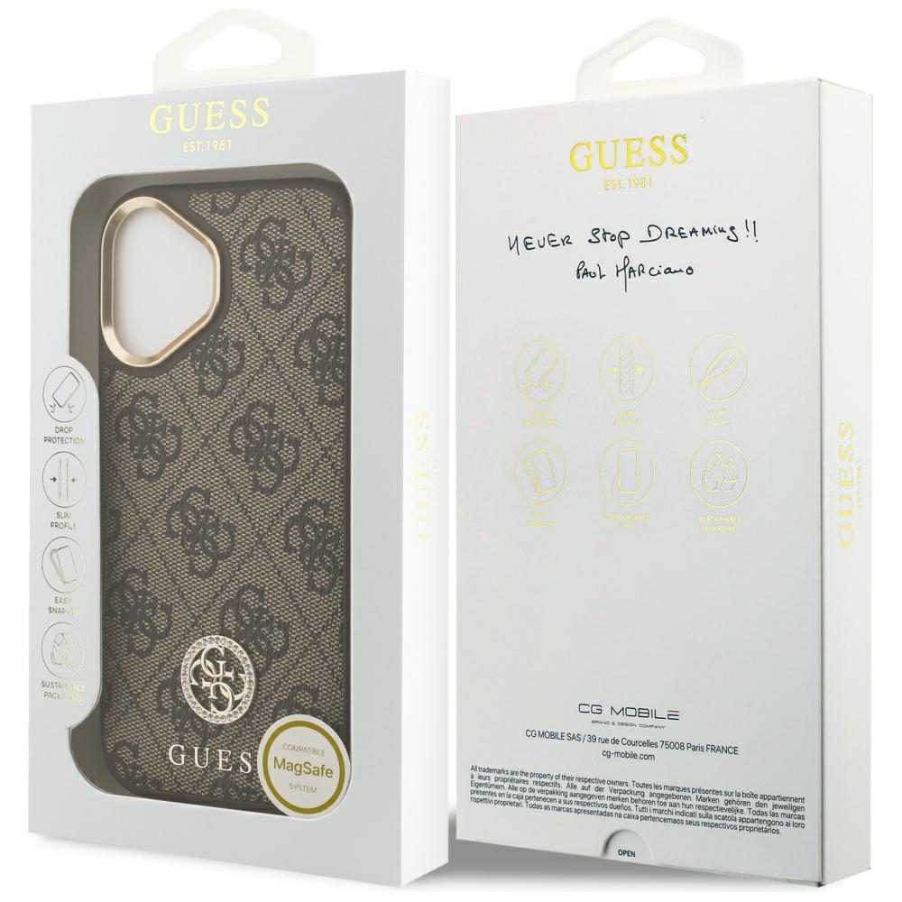 200767_8 Guess 4G Strass Logo MagSafe case for iPhone 17 - browneng