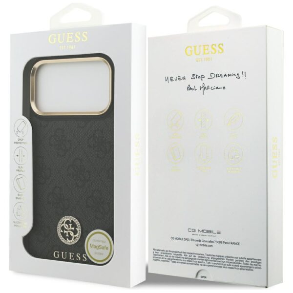 Guess 4G Strass Logo MagSafe Case for iPhone 17 Pro Max - Blackeng
