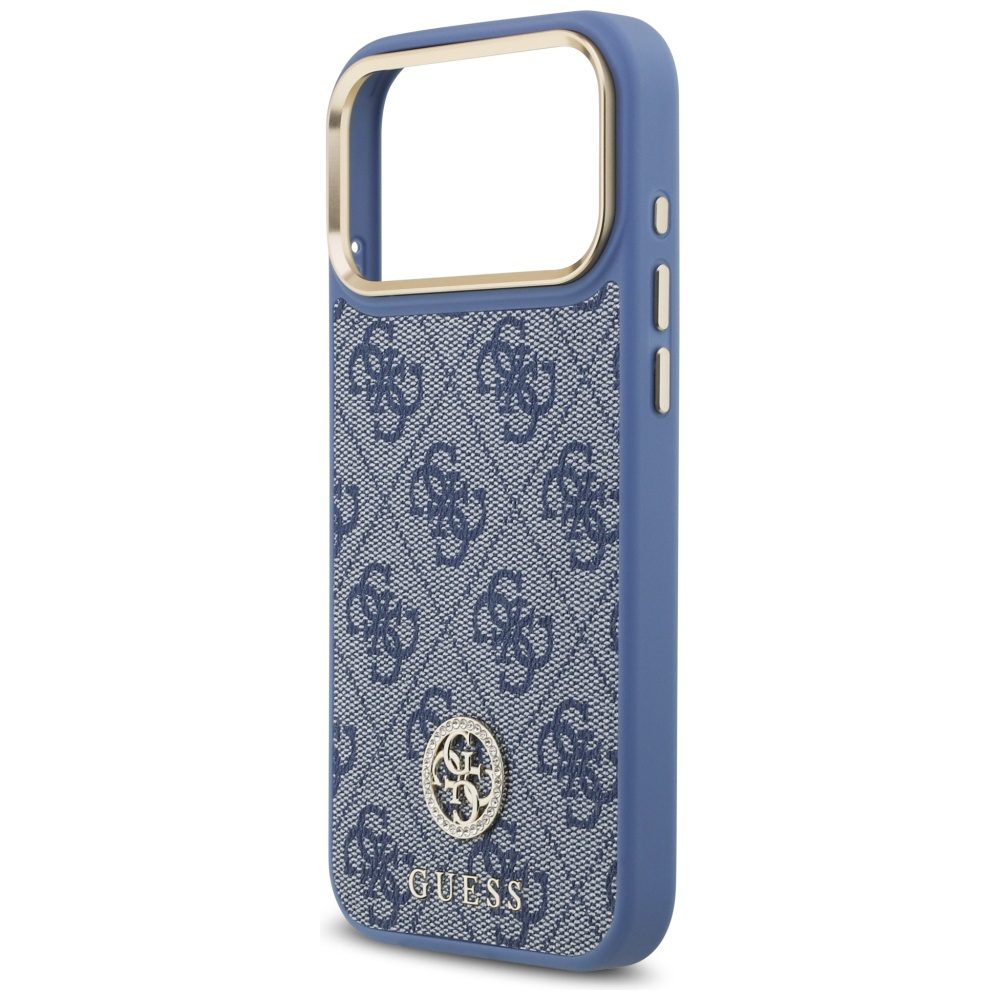 Guess 4G Strass Logo MagSafe Case for iPhone 17 Pro Max - Blueeng