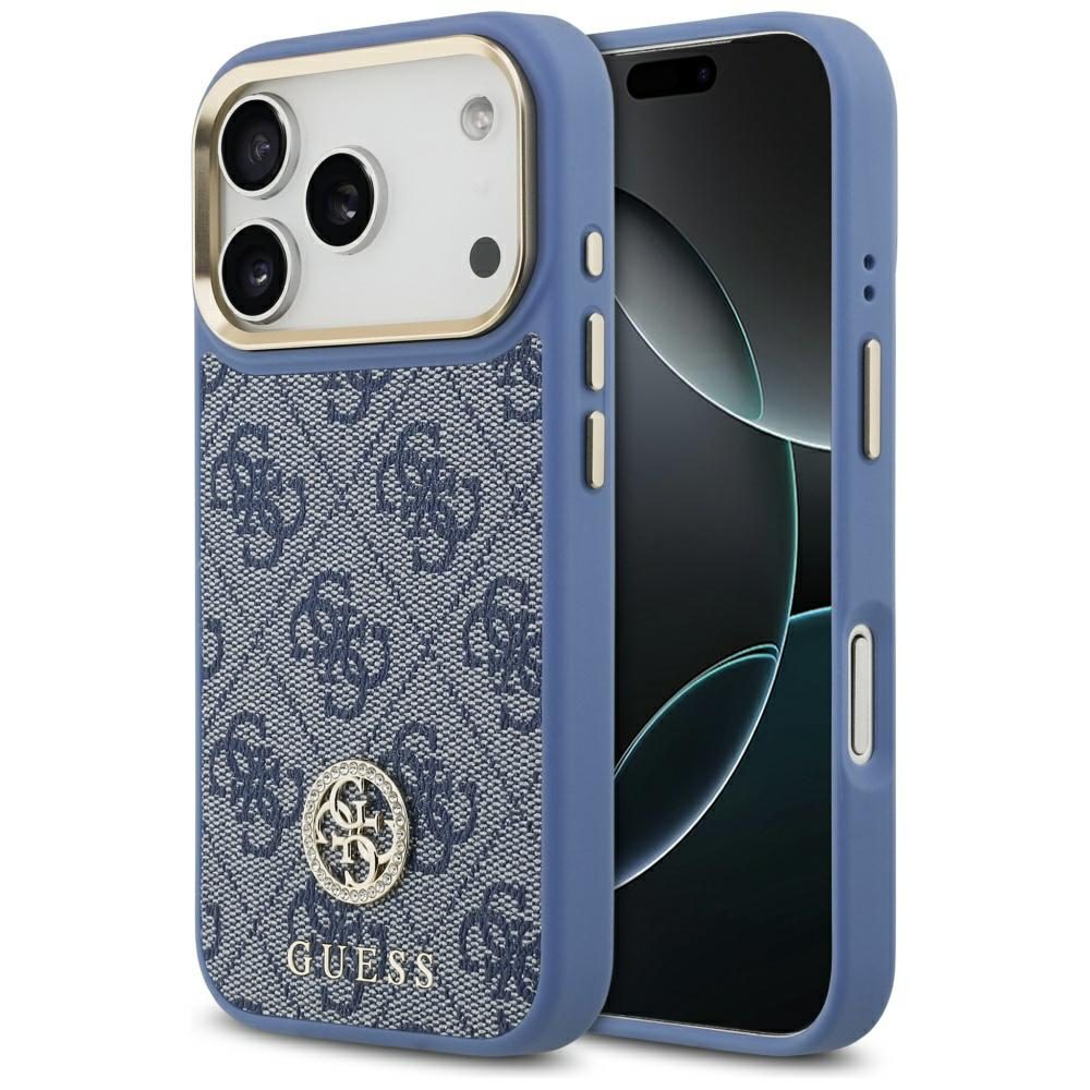 200775_1 Guess 4G Strass Logo MagSafe Case for iPhone 17 Pro - Blueeng