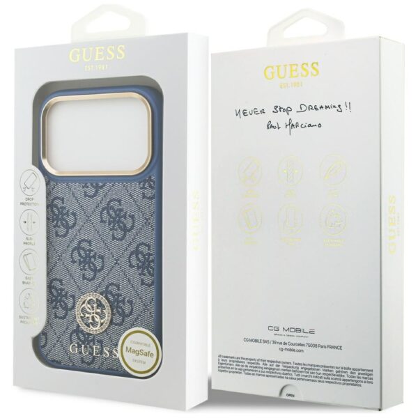 200775_8 Guess 4G Strass Logo MagSafe Case for iPhone 17 Pro - Blueeng