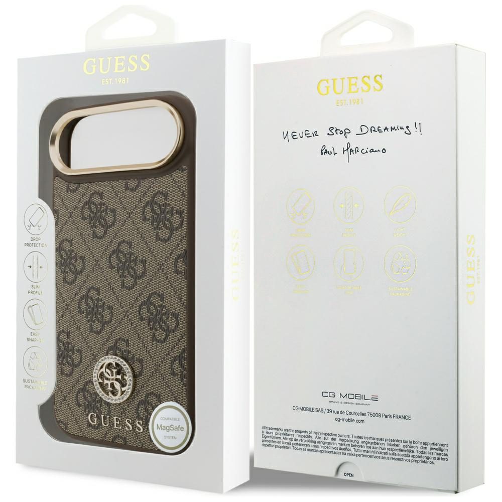 200778_8 Guess 4G Strass Logo MagSafe Case for iPhone Air - Browneng