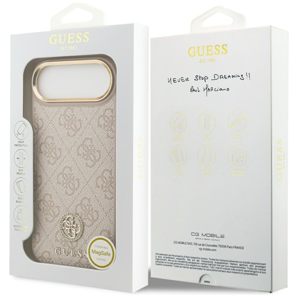 200780_8 Guess 4G Strass Logo MagSafe Case for iPhone Air - Pinkeng