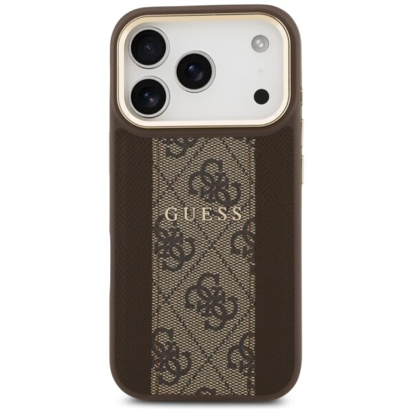 Guess 4G Stripe MagSafe case for iPhone 17 Pro - browneng