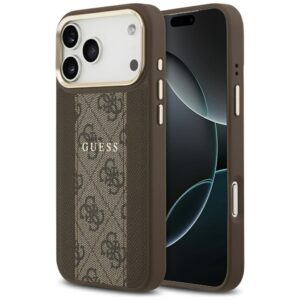 Guess 4G Stripe MagSafe case for iPhone 17 Pro Max - browneng