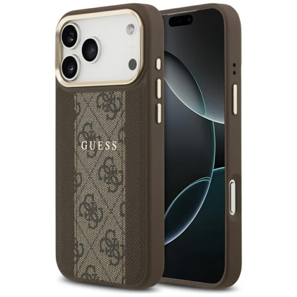 Guess 4G Stripe MagSafe case for iPhone 17 Pro Max - browneng