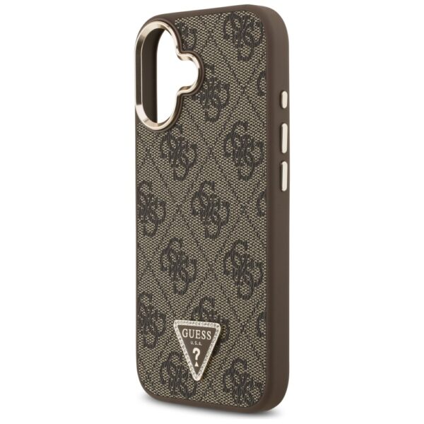 200793_6 Guess 4G Triangle Logo MagSafe Case for iPhone 17 - Brown and Goldeng