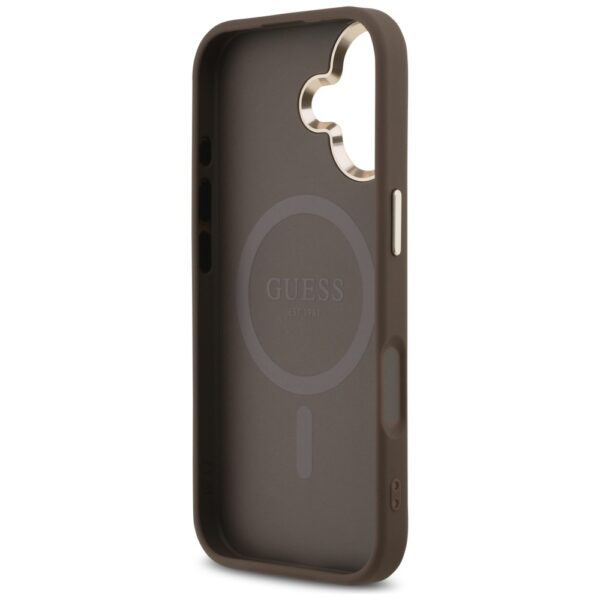 200793_7 Guess 4G Triangle Logo MagSafe Case for iPhone 17 - Brown and Goldeng