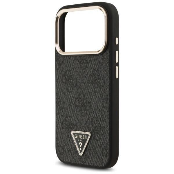 200796_6 Guess 4G Triangle Logo MagSafe Case for iPhone 17 Pro - Black and Goldeng