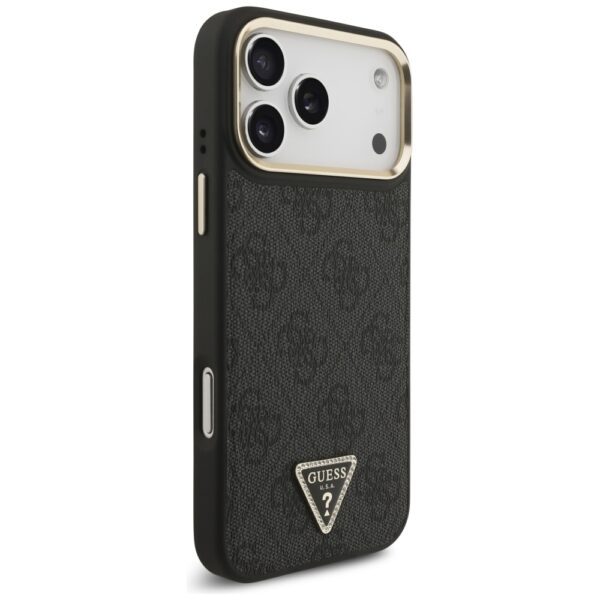 200798_4 Guess 4G Triangle Logo MagSafe Case for iPhone 17 Pro Max - Black and Goldeng