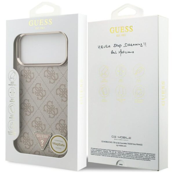 200800_8 Guess 4G Triangle Logo MagSafe Case for iPhone 17 Pro Max - Rose Goldeng