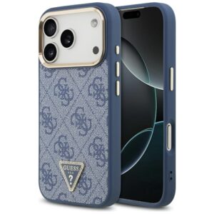 Guess 4G Triangle Logo MagSafe Case for iPhone 17 Pro - Blue & Goldeng
