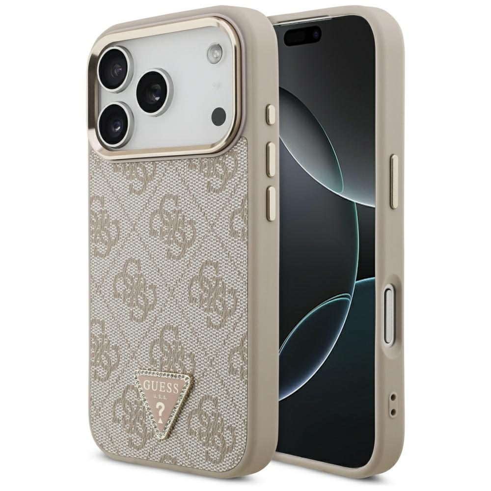 200802_1 Guess 4G Triangle Logo MagSafe Case for iPhone 17 Pro - Rose Goldeng