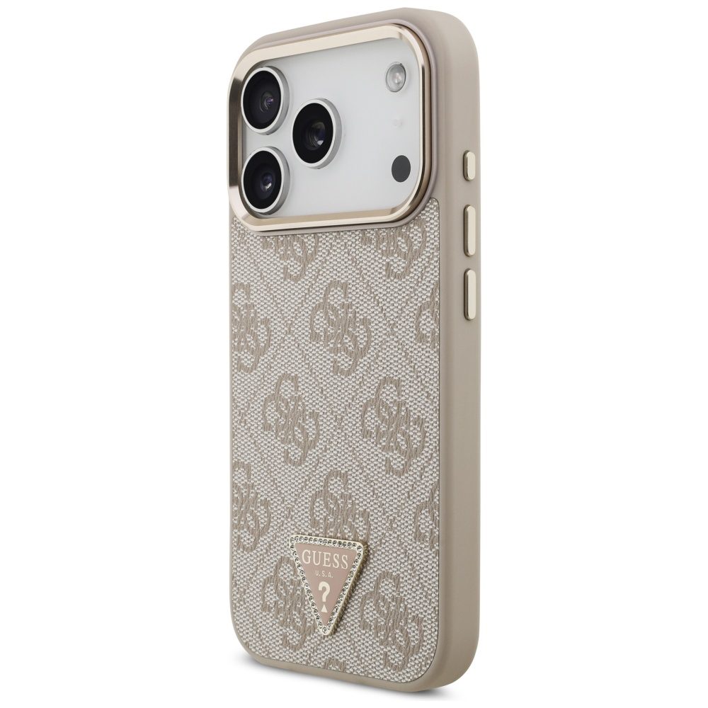 200802_2 Guess 4G Triangle Logo MagSafe Case for iPhone 17 Pro - Rose Goldeng
