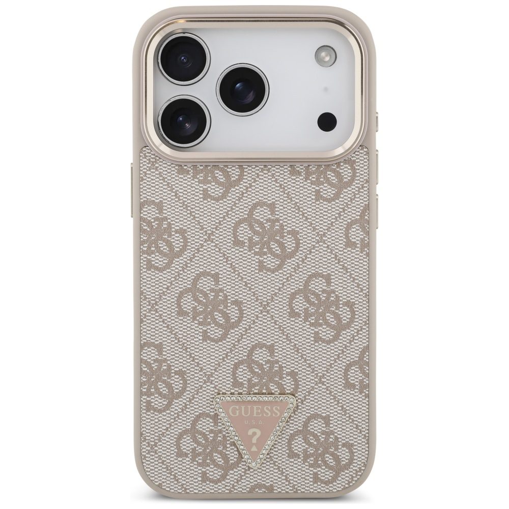 200802_3 Guess 4G Triangle Logo MagSafe Case for iPhone 17 Pro - Rose Goldeng