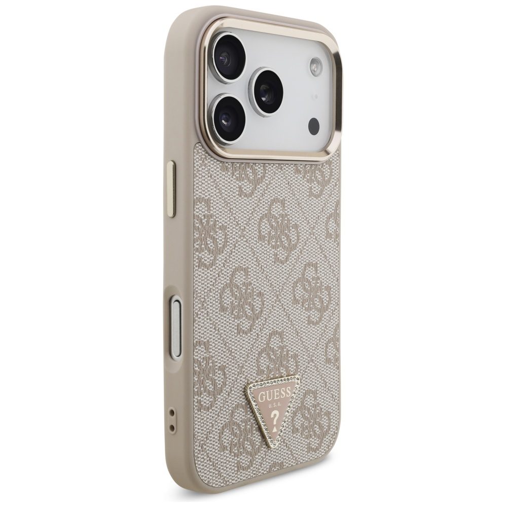 200802_4 Guess 4G Triangle Logo MagSafe Case for iPhone 17 Pro - Rose Goldeng