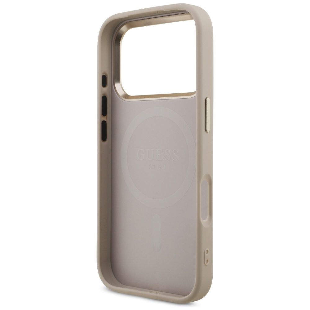 200802_7 Guess 4G Triangle Logo MagSafe Case for iPhone 17 Pro - Rose Goldeng