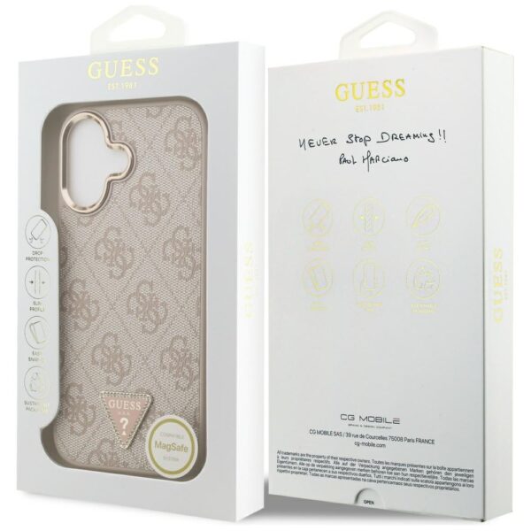 200803_8 Guess 4G Triangle Logo MagSafe Case for iPhone 17 - Rose Goldeng