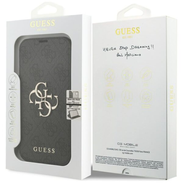 Guess Book 4G Metal Logo Case for iPhone 17 Pro - Blackeng
