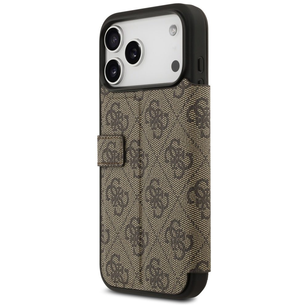 Guess Book 4G Metal Logo Case for iPhone 17 Pro Max - Browneng