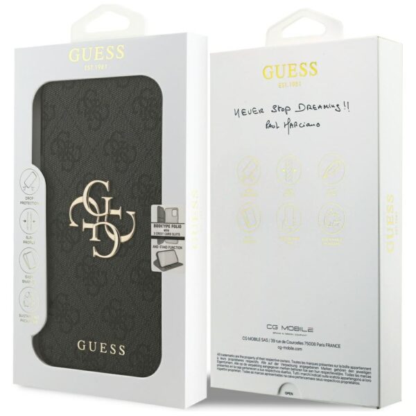 Guess Book 4G Metal Logo Case for iPhone 17 Pro Max - Blackeng