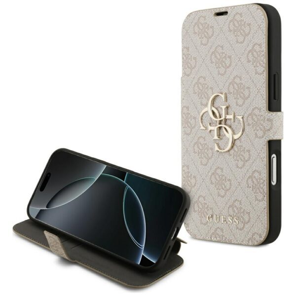 Guess Book 4G Metal Logo Case for iPhone 17 Pro Max - Pinkeng