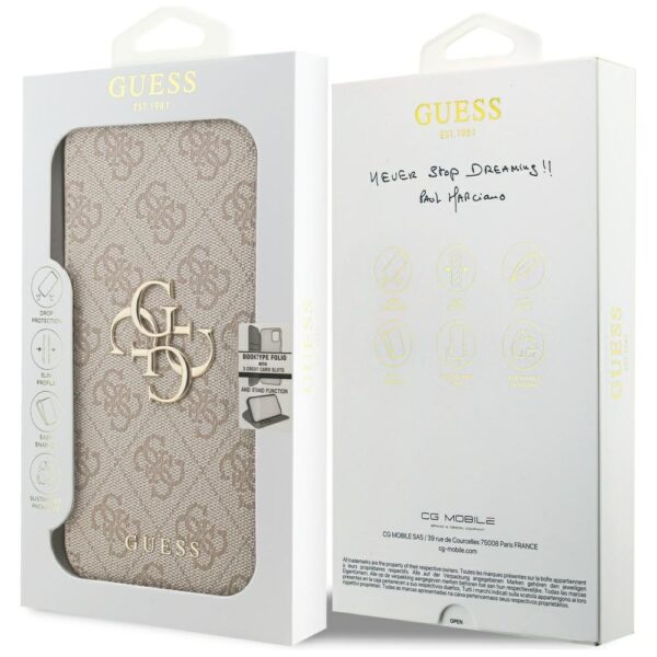 Guess Book 4G Metal Logo Case for iPhone 17 Pro Max - Pinkeng