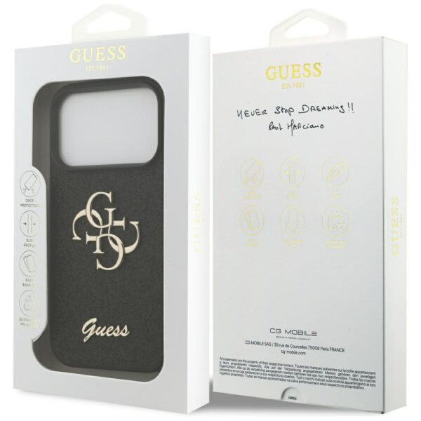 200821_8 Guess Fixed Glitter Big 4G case for iPhone 17 Pro - blackeng