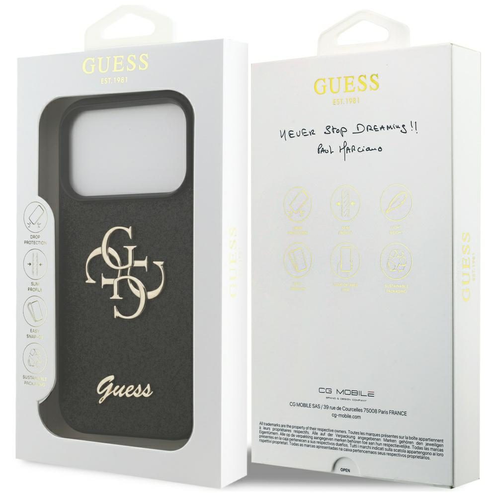 200821_8 Guess Fixed Glitter Big 4G case for iPhone 17 Pro - blackeng