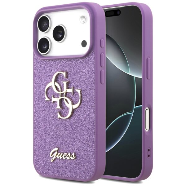 Guess Fixed Glitter Big 4G case for iPhone 17 Pro - purpleeng