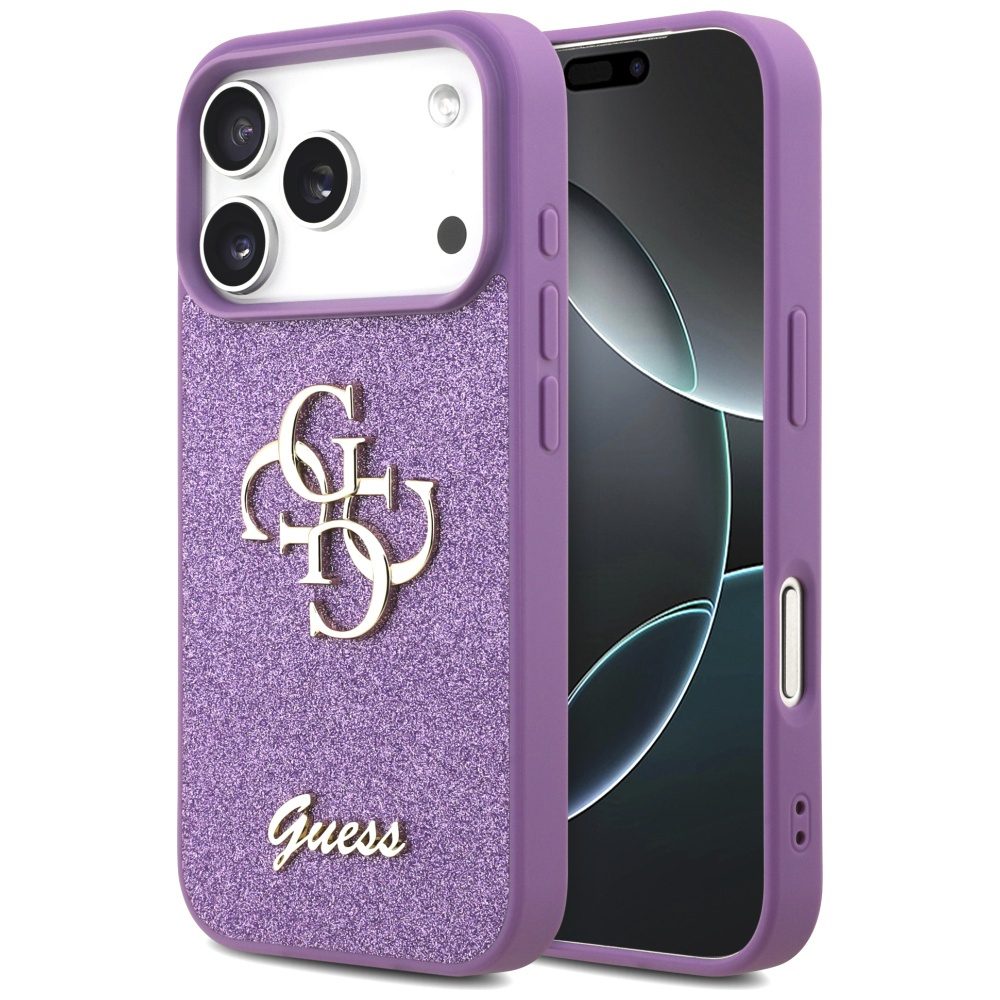 Guess Fixed Glitter Big 4G case for iPhone 17 Pro - purpleeng