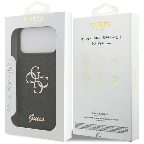200823_8 Guess Fixed Glitter Big 4G case for iPhone 17 Pro Max - blackeng