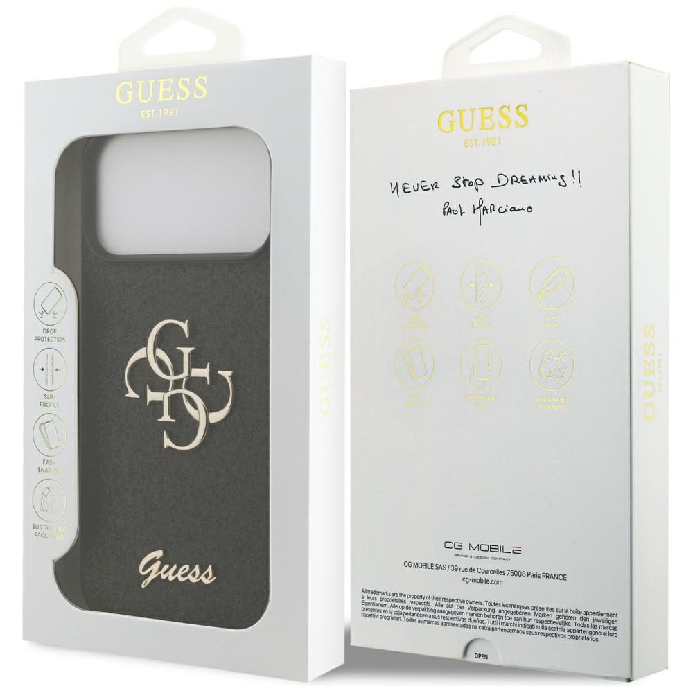 200823_8 Guess Fixed Glitter Big 4G case for iPhone 17 Pro Max - blackeng