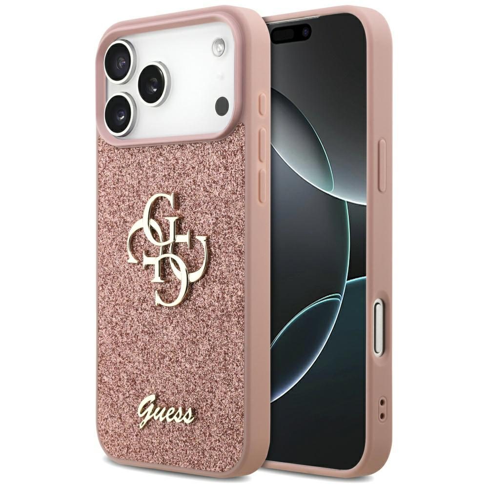 200825_1 Guess Fixed Glitter Big 4G Case for iPhone 17 Pro Max - Pinkeng